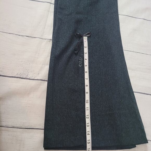 Navy Teal Embroidered Maxi Skirt with Slit Boho Festival Size 36 - Picture 7 of 7